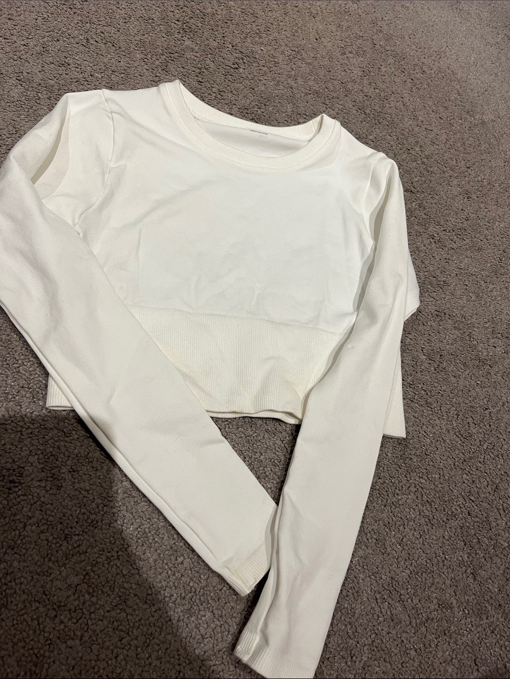 Women’s White Long-Sleeve Cropped Top -aerie